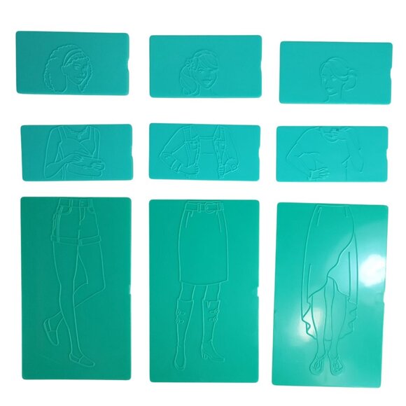 Fashion Plates Design Set Imprint Rubbing Arts & Crafts Mix & Match Drawing 2015 - Picture 7 of 13